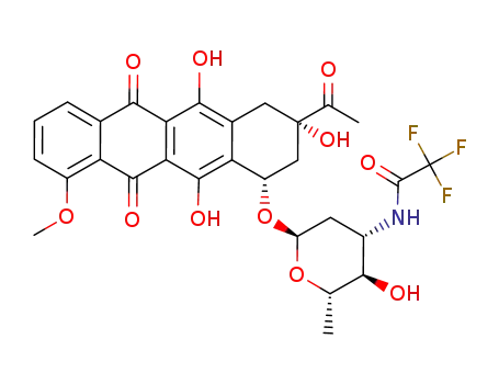 (8S)-8beta-Acetyl-7,8,9,10-tetrahydro-6,8alpha,11-trihydroxy-1-methoxy-10alpha-[3-(trifluoroacetylamino)-2,3,6-trideoxy-alpha-L-arabino-hexopyranosyloxy]-5,12-naphthacenedione