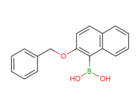 Molecular Structure of 219834-96-5 ((2-(Benzyloxy)naphthalen-1-yl)boronic acid)