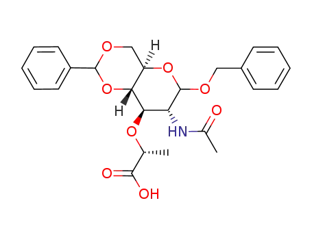 Molecular Structure of 74842-55-0 (BENZYL N-ACETYL-4,6-O-BENZYLIDENEMURAMIC ACID)