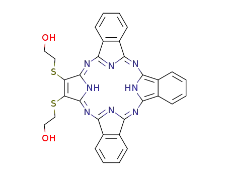 Molecular Structure of 675832-95-8 (22,23-di(2-hydroxyethylthio)-μ-27H,29H-tribenzo[b,g,l]porphyrazine)