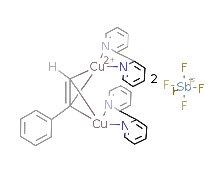 Molecular Structure of 137436-83-0 ((phenylacetylene)bis{(2,2'-bipyridine)copper(I)} hexafluoroantimonate)