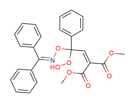 Molecular Structure of 218794-58-2 (benzophenone oxide O-<1-hydroperoxy-3,3-(dimethoxycarbonyl)-1-phenyl-2-propenyl> ether)