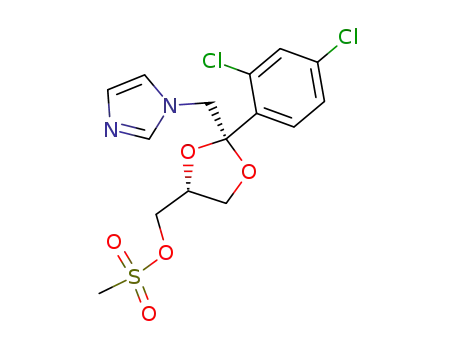 Molecular Structure of 61397-61-3 (CIS-2-(2,4-DICHLOROPHENYL)-2-(1H-IMIDAZOLE-1-YL)METHYL-4-(METHANE SULFONYLOXY)METHYL-1,3-DIOXALANE)