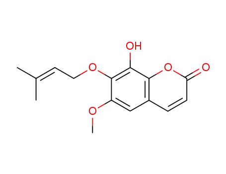 Molecular Structure of 71765-80-5 (6-Methoxy-7-(3-methyl-2-butenyloxy)-8-hydroxy-2H-1-benzopyran-2-one)