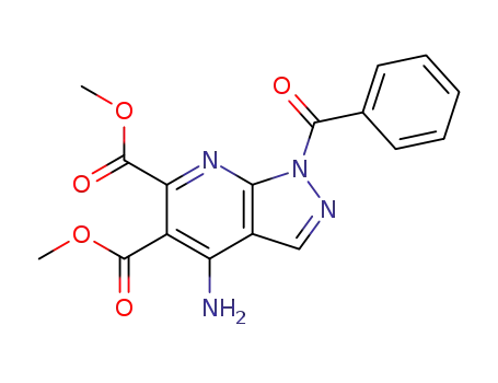 Molecular Structure of 153931-81-8 (dimethyl 4-amino-1-benzoylpyrazolo<3,4-b>pyridine-5,6-dicarboxylate)