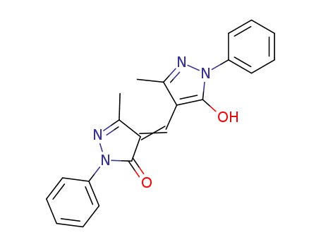 Molecular Structure of 4174-09-8 (2,4-dihydro-4-[(5-hydroxy-3-methyl-1-phenyl-1H-pyrazol-4-yl)methylene]-5-methyl-2-phenyl-3H-pyrazol-3-one)