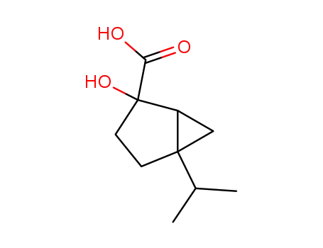 Molecular Structure of 513-22-4 (Bicyclo[3.1.0]hexane-2-carboxylic acid, 2-hydroxy-5-(1-methylethyl)-)