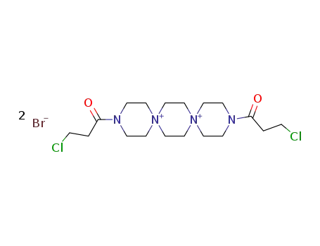 Molecular Structure of 121051-82-9 (3,12-bis(3'-chloro-1'-oxopropyl)-3,12-diaza-6,9-diazoniadispiro<5.2.5.2>hexadecane dibromide)