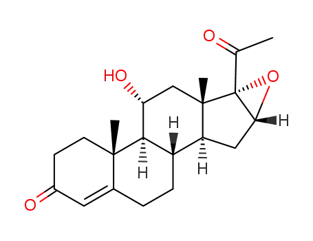 Molecular Structure of 19427-36-2 (11a-Hydroxy-16,17a-epoxyprogesterone)