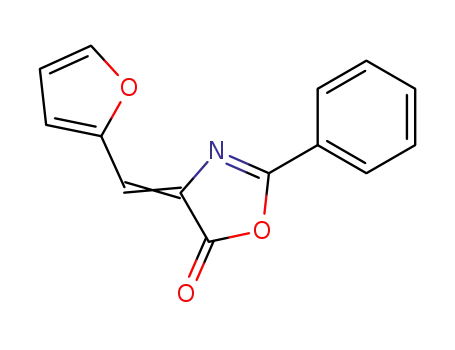 Molecular Structure of 15601-47-5 (4-(furan-2-ylmethylidene)-2-phenyl-1,3-oxazol-5(4H)-one)