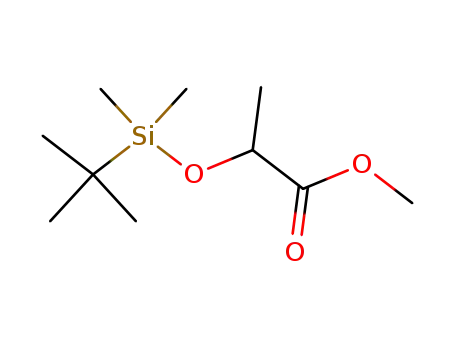 Molecular Structure of 119404-55-6 (2-(tert-butyl-dimethyl-silanyloxy)-propionic acid methyl ester)