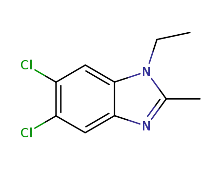 Molecular Structure of 3237-62-5 (5,6-Dichloro-1-ethyl-2-methylbenzimidazole)