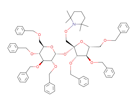 Molecular Structure of 129264-68-2 ((2,3,4,6-tetra-O-benzyl-α-D-glucopyranosyl) 3,4,6-tri-O-benzyl-1-(2,2,6,6-tetramethyl-1-piperidinyl)-β-D-fructofuranoside)