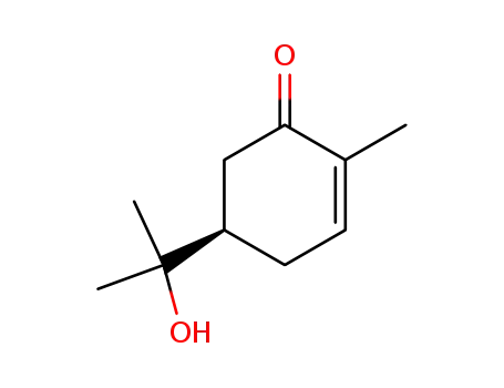 Molecular Structure of 34182-03-1 (2-Cyclohexen-1-one, 5-(1-hydroxy-1-methylethyl)-2-methyl-, (R)-)