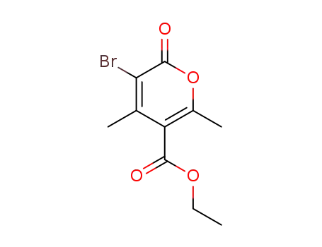 Molecular Structure of 18152-79-9 (3-BROMO-5-CARBETHOXY-4,6-DIMETHYL-2-PYRONE)