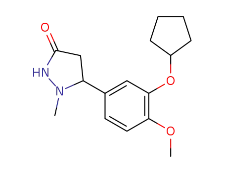Molecular Structure of 145743-48-2 (5-[3-(cyclopentyloxy)-4-methoxyphenyl]-1-methyl-3-pyrazolidinone)