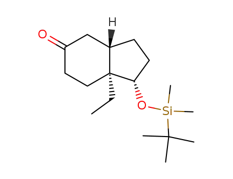 (+)-(1S,3aS,7aS)-hexahydro-1-(tert-butyldimethylsiloxy)-7a-ethyl-5-indanone