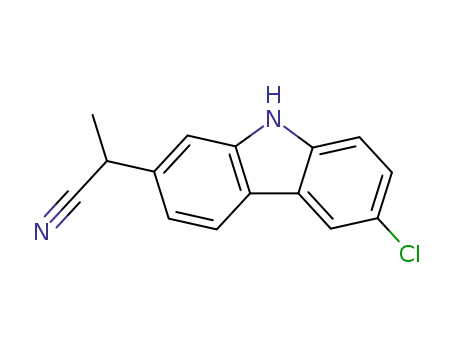 Molecular Structure of 99203-00-6 (2-(1-cyanoethyl)-6-chlorocarbazole)