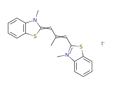 Molecular Structure of 2783-73-5 (3-methyl-2-[2-methyl-3-(3-methyl-3H-benzothiazol-2-ylidene)prop-1-enyl]benzothiazolium iodide)