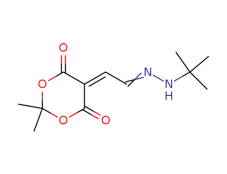 Molecular Structure of 83297-14-7 (5-(1,2-diaza-1-t-butylbutadien-4-ylidene)-2,2-dimethyl-1,3-dioxan-4,6-dione)
