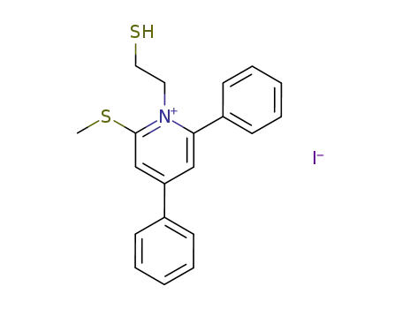 Molecular Structure of 83318-96-1 (1-(2-Mercapto-ethyl)-2-methylsulfanyl-4,6-diphenyl-pyridinium; iodide)