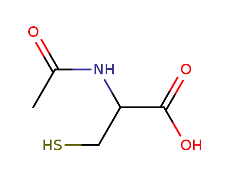 Molecular Structure of 7218-04-4 (N-acetyl-DL-cysteine)