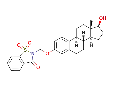 Molecular Structure of 157231-19-1 (2-({[(17beta)-17-hydroxyestra-1,3,5(10)-trien-3-yl]oxy}methyl)-1,2-benzothiazol-3(2H)-one 1,1-dioxide)