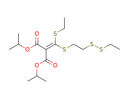 Molecular Structure of 147848-87-1 (2-[(2-Ethyldisulfanyl-ethylsulfanyl)-ethylsulfanyl-methylene]-malonic acid diisopropyl ester)