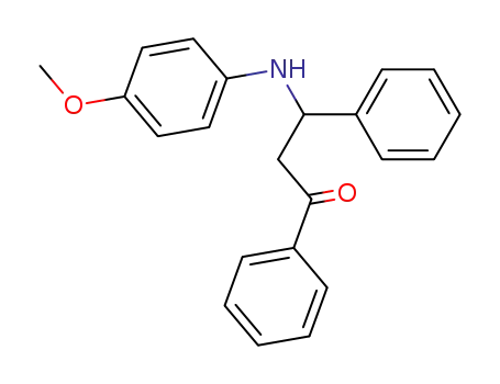 Molecular Structure of 802-49-3 (1-Propanone, 3-[(4-methoxyphenyl)amino]-1,3-diphenyl-)