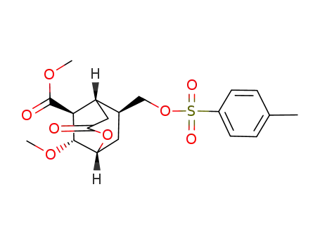 Molecular Structure of 871938-46-4 ((1R,5S,6S,7R,9S)-7-Methoxy-3-oxo-9-(toluene-4-sulfonyloxymethyl)-2-oxa-bicyclo[3.2.2]nonane-6-carboxylic acid methyl ester)