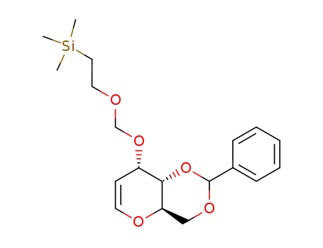 Molecular Structure of 76513-66-1 (Trimethyl-[2-((4aR,8S,8aS)-2-phenyl-4,4a,8,8a-tetrahydro-pyrano[3,2-d][1,3]dioxin-8-yloxymethoxy)-ethyl]-silane)