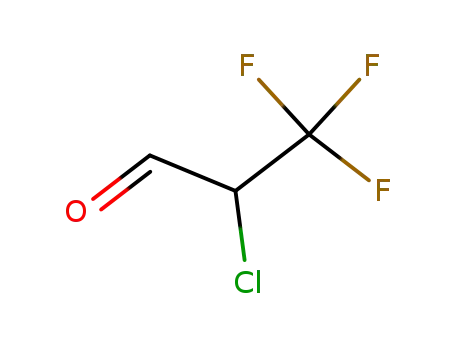 Molecular Structure of 19256-25-8 (3,3,3-trifluoro-2-chloropropionaldehyde)