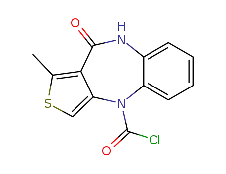 Molecular Structure of 118306-22-2 (4-chlorocarbonyl-4,9-dihydro-1-methyl-10H-thieno[3,4-b][1,5]benzodiazepin-10-one)
