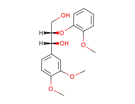 Molecular Structure of 7572-98-7 (1,3-Propanediol, 1-(3,4-dimethoxyphenyl)-2-(2-methoxyphenoxy)-,
(1R,2S)-rel-)