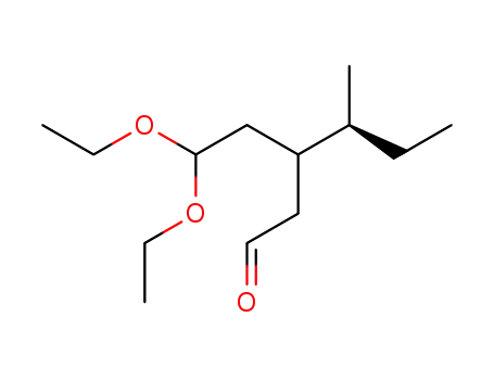 Molecular Structure of 78156-24-8 (Hexanal, 3-(2,2-diethoxyethyl)-4-methyl-)