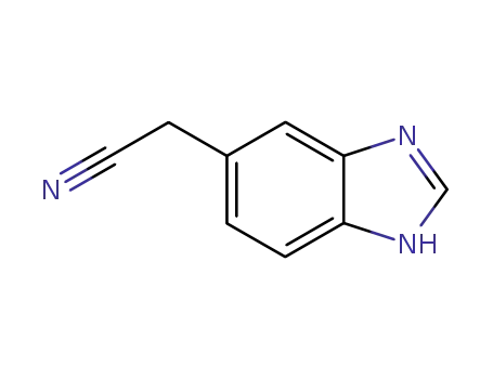 Molecular Structure of 110925-52-5 (1H-Benzimidazole-5-acetonitrile(9CI))