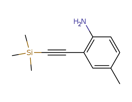 Molecular Structure of 180624-14-0 (Benzenamine, 4-methyl-2-[(trimethylsilyl)ethynyl]-)