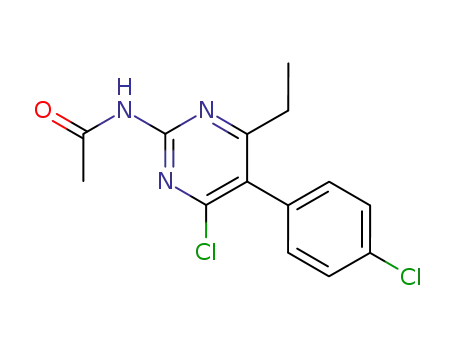 Molecular Structure of 100716-90-3 (<i>N</i>-[4-ethyl-6-chloro-5-(4-chloro-phenyl)-pyrimidin-2-yl]-acetamide)