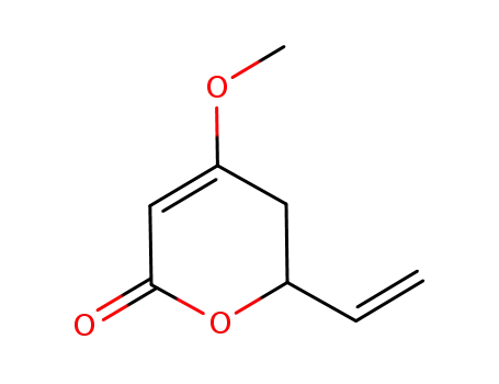 Molecular Structure of 1092383-57-7 (4-methoxy-6-vinyl-5,6-dihydro-2H-pyran-2-one)