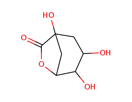 Molecular Structure of 640-06-2 (1,3,4-trihydroxy-6-oxabicyclo[3.2.1]octan-7-one)