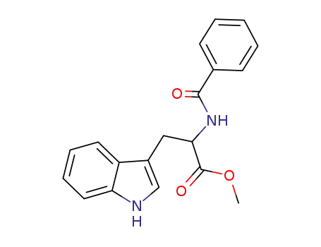 Molecular Structure of 104331-05-7 (rac-3-(1H-indol-3-yl)-2-(benzoylamino)propionic acid methyl ester)