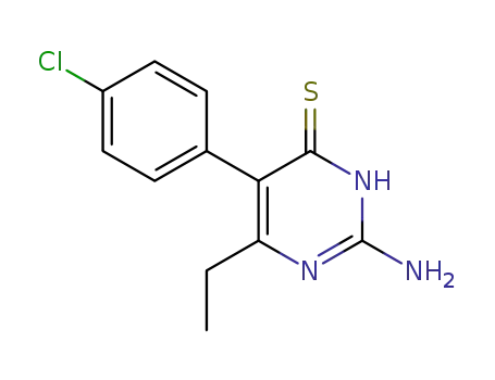 Molecular Structure of 105640-59-3 (6-ethyl-2-amino-5-(4-chloro-phenyl)-3<i>H</i>-pyrimidine-4-thione)
