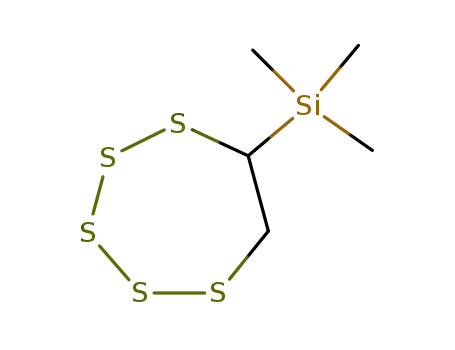 Molecular Structure of 87495-56-5 (Silane, trimethyl-1,2,3,4,5-pentathiepan-6-yl-)