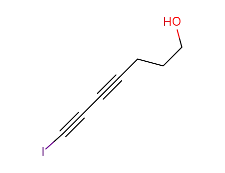 Molecular Structure of 1265526-19-9 (7-iodohepta-4,6-diyn-1-ol)
