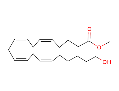 Molecular Structure of 86179-96-6 ((5Z,8Z,11Z,14Z)-20-hydroxyeicosa-5,8,11,14-tetraenoic acid methyl ester)