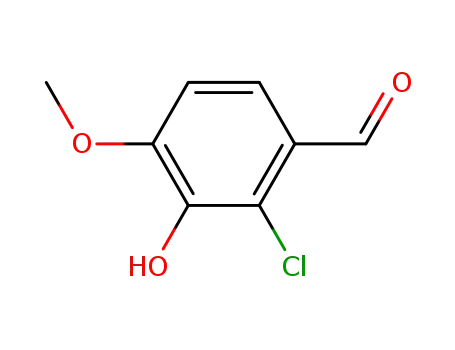 Molecular Structure of 37687-57-3 (2-CHLORO-3-HYDROXY-4-METHOXYBENZALDEHYDE)