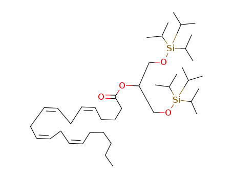 Molecular Structure of 223259-26-5 ((5Z,8Z,11Z,14Z)-2-[[Tris(1-Methylethyl)silyl]oxy]-5,8,11,14-eicosatetraenoic Acid 1-[[[Tris(1-Methylethyl)silyl]oxy]Methyl]ethyl Ester)
