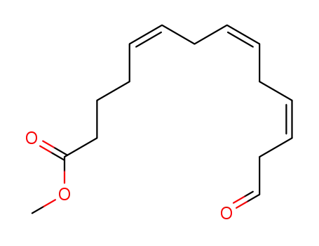 Molecular Structure of 86255-54-1 (5,8,11-Tetradecatrienoic acid, 14-oxo-, methyl ester, (5Z,8Z,11Z)-)