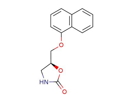 Molecular Structure of 113420-82-9 (2-Oxazolidinone, 5-[(1-naphthalenyloxy)methyl]-, (S)-)