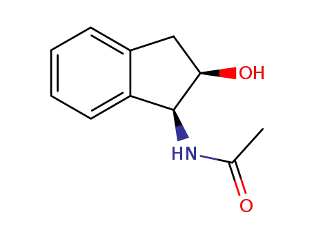 Molecular Structure of 115146-09-3 ((+/-)-<i>N</i>-(<i>trans</i>-2-hydroxy-indan-1-yl)-acetamide)